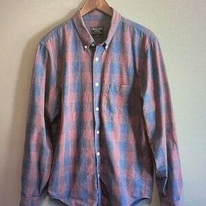 Abercrombie & Fitch Pink and Blue Plaid Button-Down Shirt